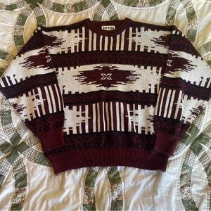 VTG MTO Geometric Men's Knitwear Sweater Size XL